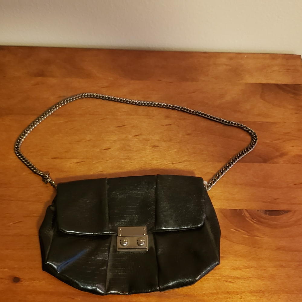 Style & Co. Black Vegan Leather Chain-Strap Mini Bag